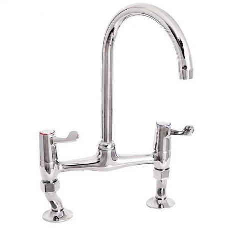 Deva Bridge Modern 3 Inch Lever Handles Kitchen Sink Mixer Tap - Chrome - DLT305B
