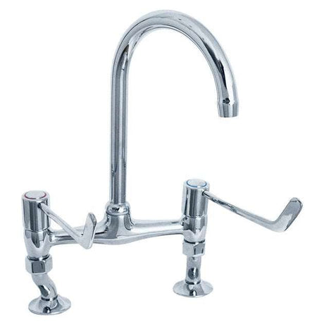 Deva Bridge Modern 6 Inch Lever Handles Kitchen Sink Mixer Tap - Chrome - DLV305B