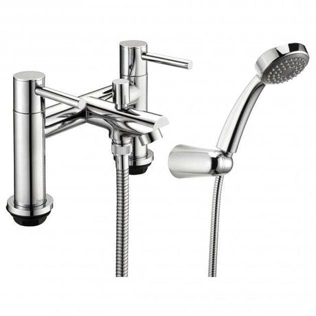 Deva Insignia Modern Pillar mounted chrome bath shower mixer tap with hose and handset