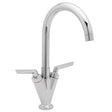 Deva Lever Mono Kitchen Sink Mixer Tap in chrome with swivel spout and dual lever handles