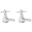 Pair of Deva Milan Basin Taps in chrome with crosshead design and solid brass bodies