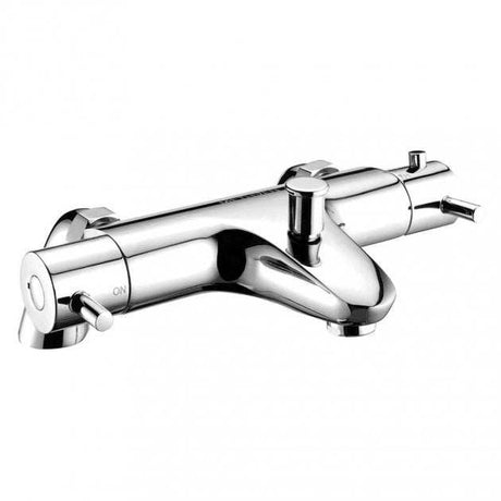 Deva Thermostatic Modern Pillar Mounted Bath Shower Mixer Tap in chrome finish with durable solid brass construction