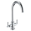 Deva Nelson Mono chrome kitchen sink mixer tap with rounded swivel spout and ceramic disc handles