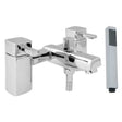 Deva Rubic Pillar mounted chrome bath shower mixer tap with handheld showerhead