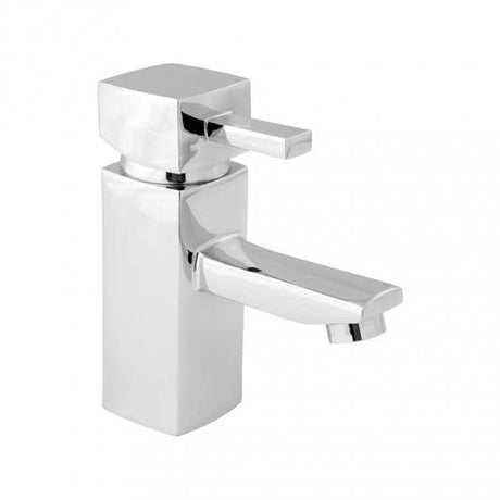 Deva Rubic Mono Basin Mixer Tap in chrome with press top waste and single lever control