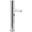 Deva Sensor 3D chrome mono basin tap with infra-red sensor, tall rounded brass design, mains or battery operated