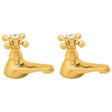 Deva Tudor Gold traditional bath taps pair in polished gold finish with cross handles