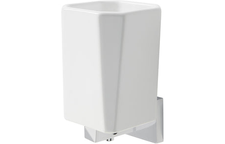 Prystine Vallejo Wall Mounted Tumbler - Chrome & White - PRIS101671