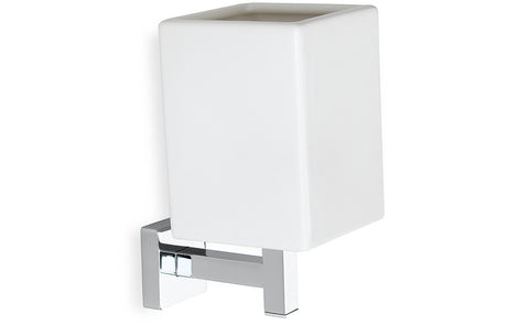 Prystine Arbor Wall Mounted Tumbler - Chrome & White - PRIS101693