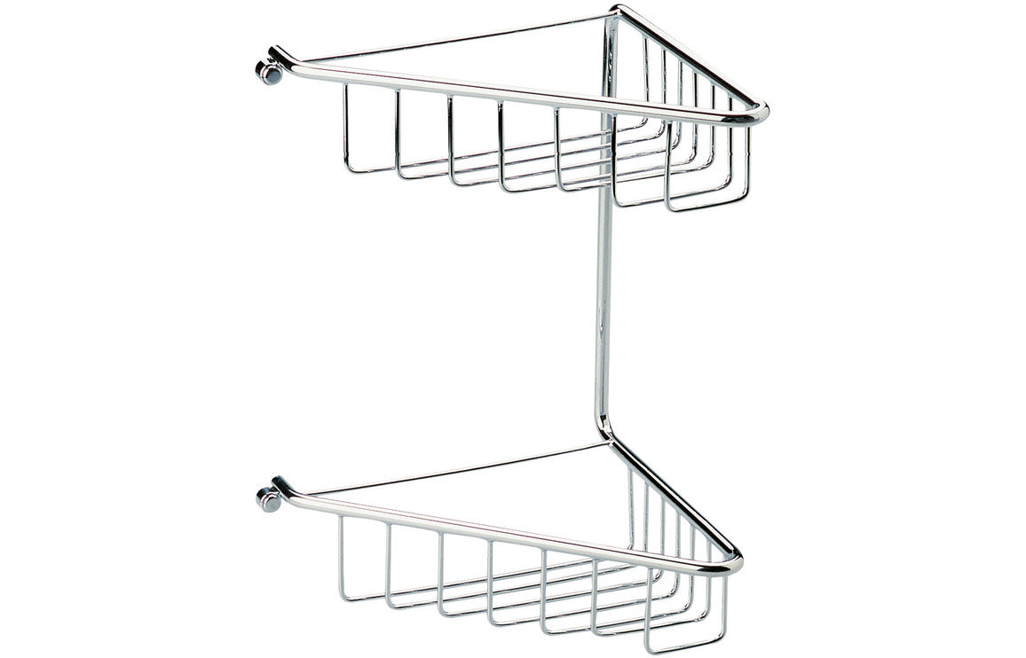 Prystine Blink 2-Tier Corner Shower Caddy - Chrome - PRIS101697