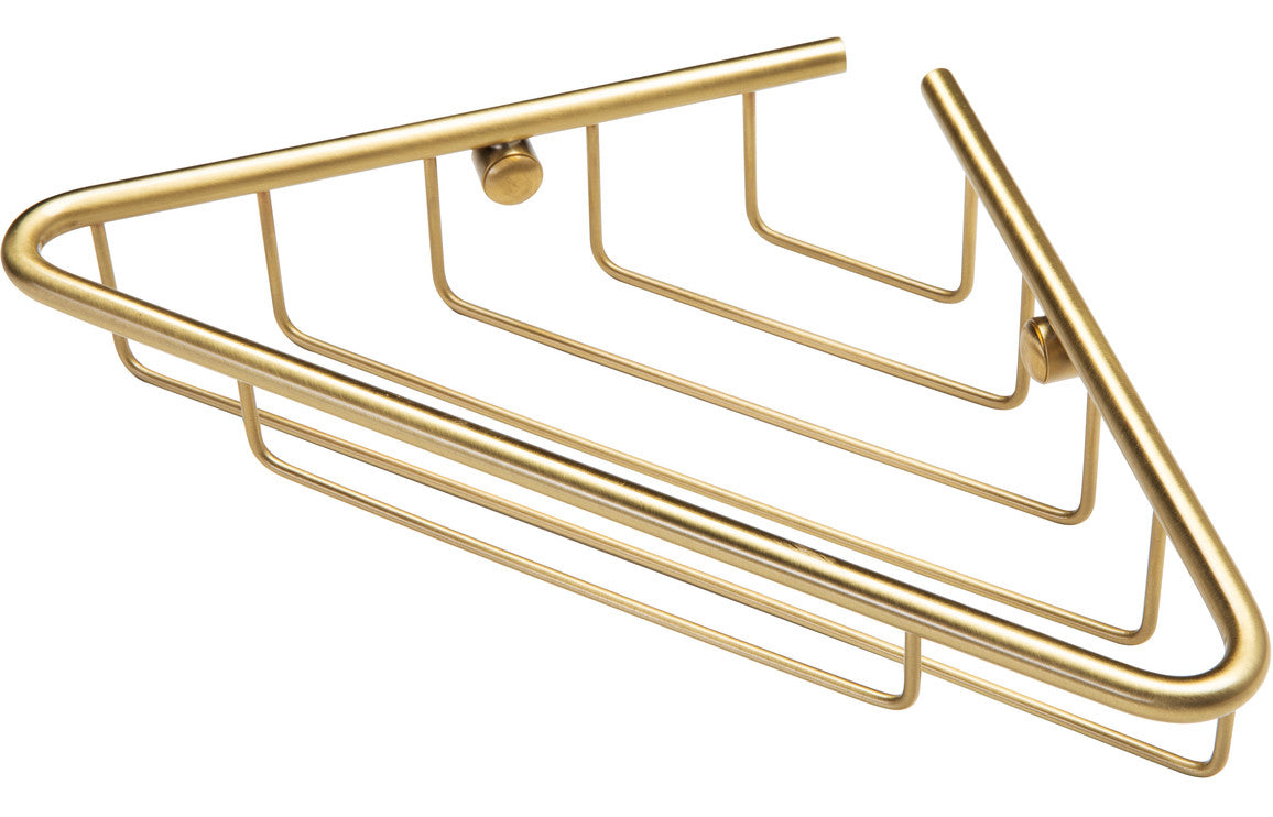 Prystine Blink 1-Tier Corner Shower Storage - Brushed Brass - PRIS105486