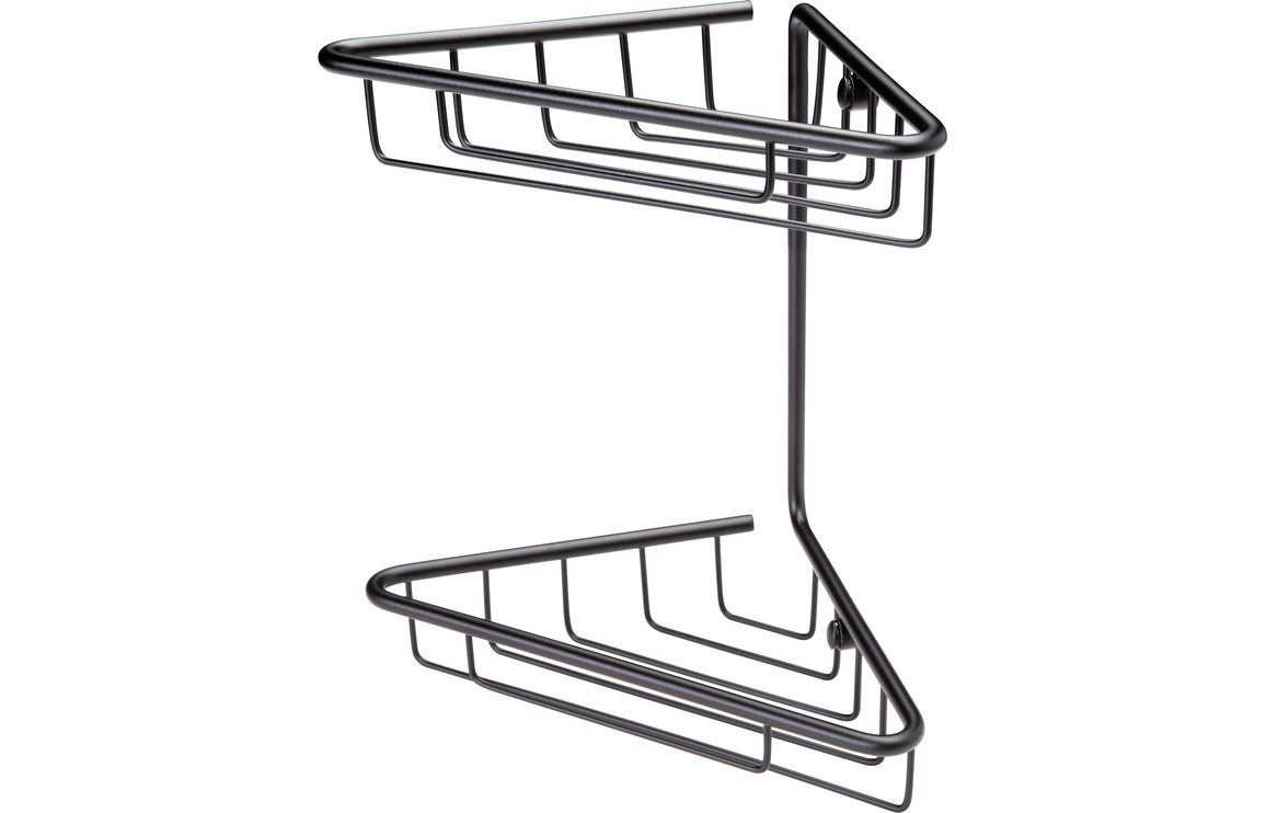 Prystine Blink 2-Tier Corner Shower Storage - Black - PRIS105490
