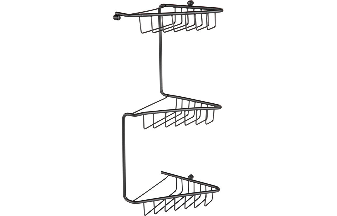 Prystine Blink 3-Tier Corner Shower Storage - Black - PRIS105491