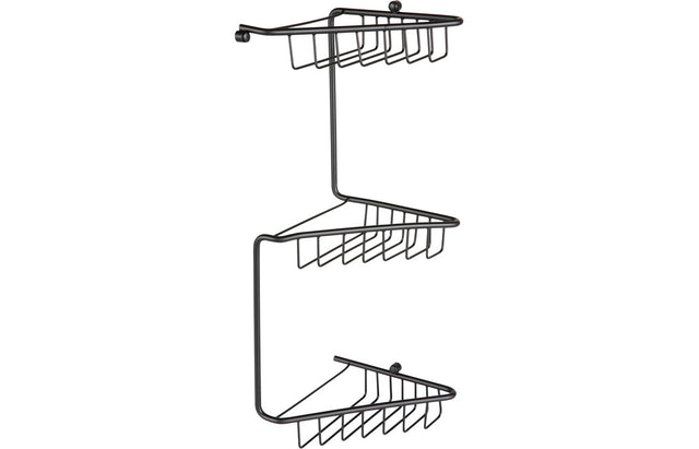 Prystine Blink 3-Tier Corner Shower Storage - Black - PRIS105491