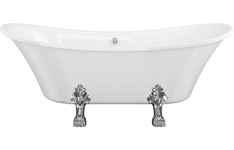 Prystine Evansville Freestanding 0TH Bath w/Feet 1760 x 710 x 775mm - White - PRIS102817