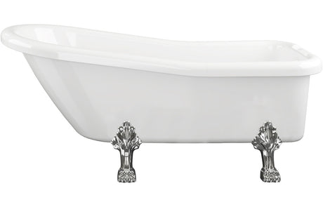 Prystine Cash Freestanding 1530 x 670 x 760mm 2 Tap Hole Bath With Feet - White - PRIS102811