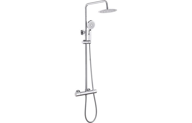 Round Thermostatic Bar Mixer Shower with Fixed and Adjustable Head Cool-Touch - Prystine Palmdale