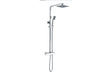Square Slim Thermostatic Bar Mixer with Fixed and Adjustable Head- Prystine Escondido