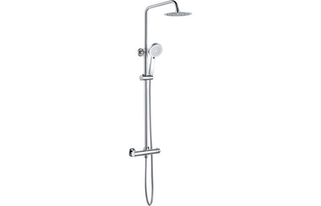 Round Thermostatic Bar Mixer Shower with Fixed & Adjustable Head - Prystine Charleston