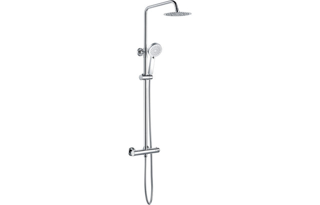 Round Thermostatic Bar Mixer Shower with Fixed & Adjustable Head - Prystine Charleston