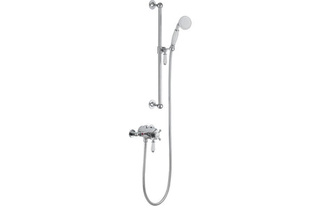 Traditional Thermostatic Shower With Adjustable Head - Chrome - Prystine Hayward