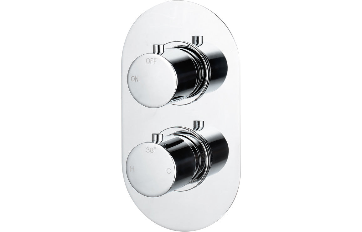 Round Thermostatic Concealed Shower Valve Single Outlet - Chrome - Prystine Salinas