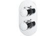 Round Thermostatic Concealed Shower Valve Two Outlets - Chrome - Prystine Salinas