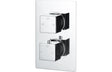 Square Thermostatic Twin Shower Valve - Two Outlet - Prystine Paterson