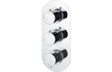 Round Thermostatic Two Outlet Shower Valve - Chrome - Prystine Salinas