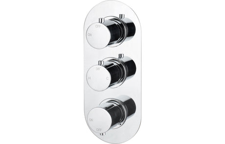 Round Thermostatic Two Outlet Shower Valve - Chrome - Prystine Salinas