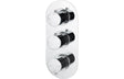 Round Thermostatic Triple Shower Valve Three Outlet Concealed  - Chrome - Prystine Salinas