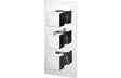 Square Thermostatic Triple Shower Valve With Two Outlets - Prystine Paterson