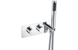 Square Thermostatic Shower Valve with Handset Two Outlet - Chrome - Prystine Killeen 