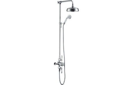 Traditional Thermostatic Shower With Fixed & Adjustable Head - Chrome - Prystine Hayward