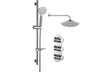 Round Thermostatic Shower Valve With Fixed & Adjustable Head - Chrome - Prystine Salinas