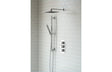Square Thermostatic Shower Valve With Fixed & Adjustable Concealed Chrome - PRIS105896