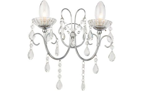 Prystine Lafayette 2 Arm Chandelier Wall Light - Chrome - PRIS106304