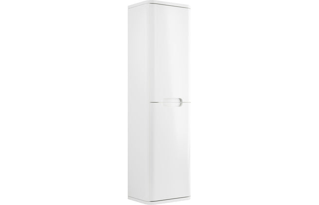 Prystine Orange 2 Door Wall Hung Tall Unit 350mm - White Gloss - PRIS96057
