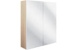 Prystine Olathe 2 Door Mirrored Wall Unit 600mm - Matt White - PRIS106156