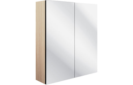 Prystine Olathe 2 Door Mirrored Wall Unit 600mm - Matt Graphite Grey - PRIS106168