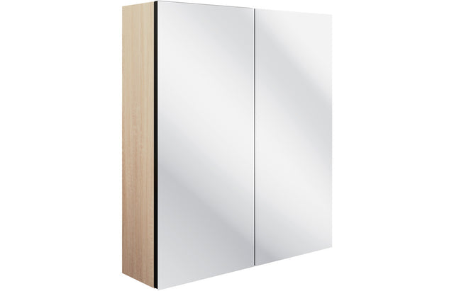 Prystine Olathe 2 Door Mirrored Wall Unit 600mm - Matt Graphite Grey - PRIS106168