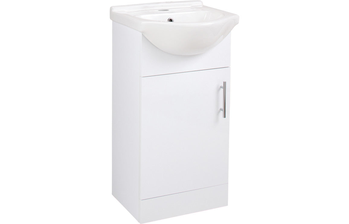 Prystine Fullerton Basin Unit & Basin 450mm - White Gloss - Anthracite Gloss - PRIS102954