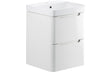 Prystine Orange 2 Drawer Wall Hung Cloakroom Basin Unit 500mm - White Gloss - PRIS96036