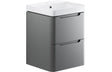 Prystine Orange 500mm 2 Drawer Wall Hung Cloakroom Basin Unit - Matt Grey - PRIS96037