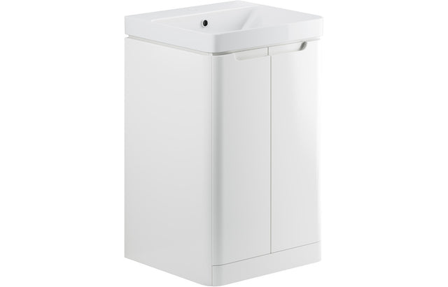 Prystine Orange 2 Door Floor Standing Cloakroom Basin Unit 500mm - White Gloss - PRIS96039