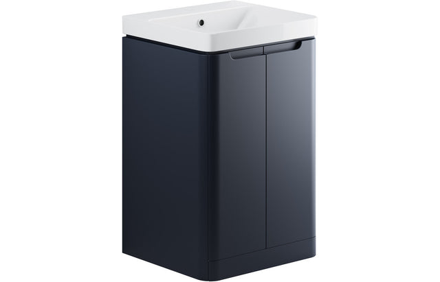 Prystine Orange 2 Door Floor Standing Cloakroom Basin Unit 500mm - Matt Indigo  - PRIS96041