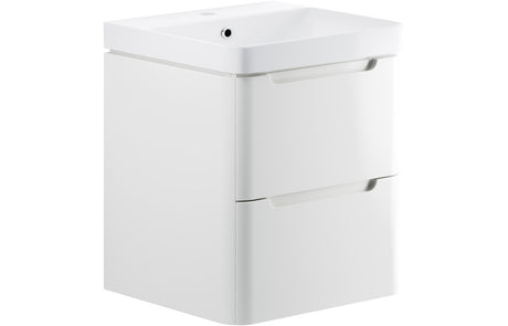 Prystine Orange 2 Drawer Wall Hung Basin Unit 600mm - White Gloss - PRIS96042