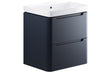 Prystine Orange 2 Drawer Wall Hung Basin Unit 600mm - Matt Indigo - PRIS96044