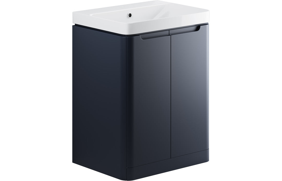 Prystine Orange 2 Door Floor Standing Basin Unit 600mm - Matt Indigo - PRIS96047
