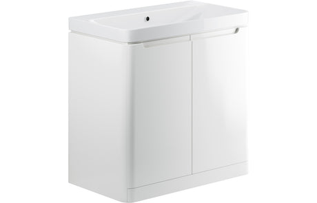 Prystine Orange 2 Door Floor Standing Basin Unit 800mm - White Gloss - PRIS96051